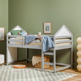 Contemporary Twin Size Solid Wood Low Loft Bed
