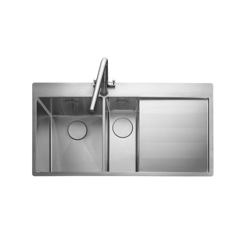 Rangemaster Sink & Taps 500mm W Stainless Steel Drop-In Kitchen Sink with 1 Faucet Hole