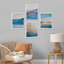 Pastel Blue Beach Shore Landscape - Ensemble de 4 reproductions de cadres photo simples