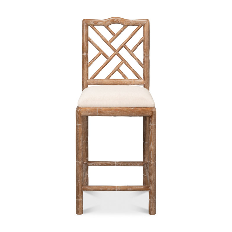 Brighton Upholstered Stool with Solid Wood Frame