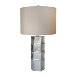 Hoxton 1 Light Silver Table Lamp With White Shade