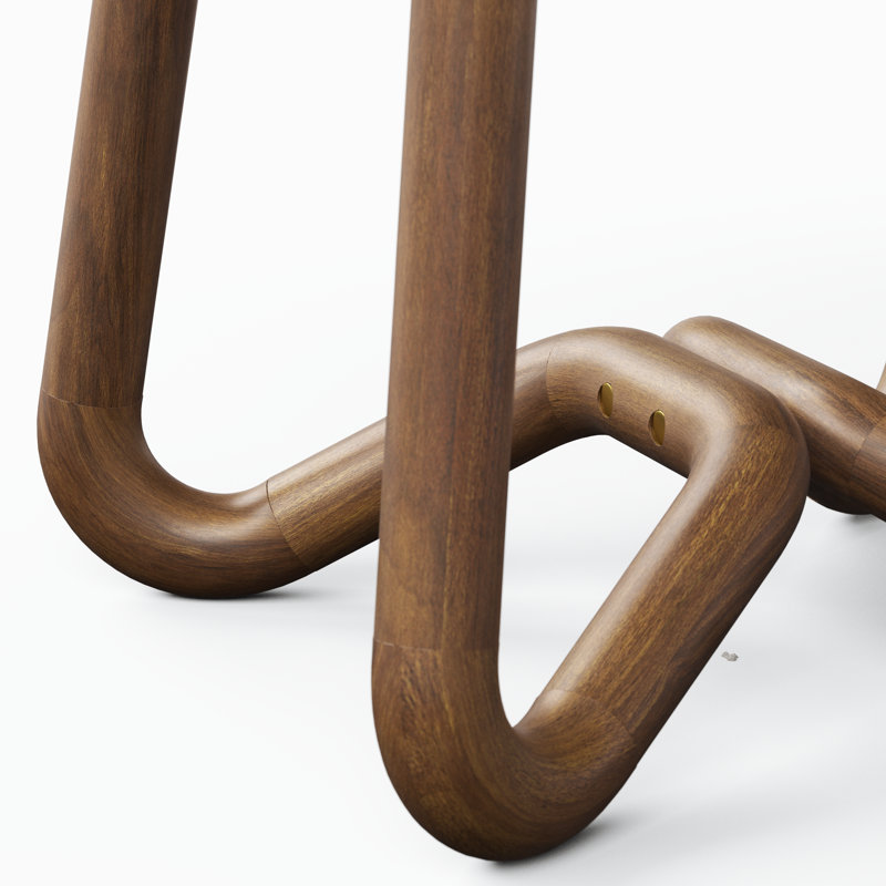 Loop Accent Stool, Noodles Natural/Nozes/Caramel