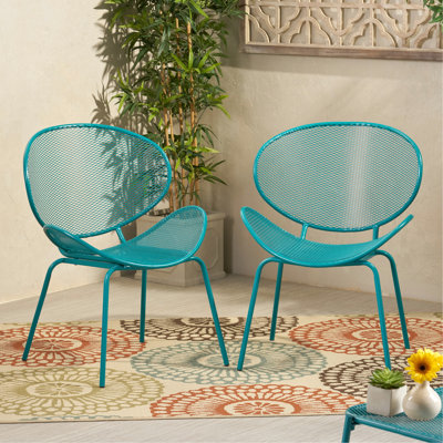 Chaise écaille de sarcelle - structure stable, structure en fer, l 25,32 po x P 25,05 po, H 34,89 po pour l'extérieur