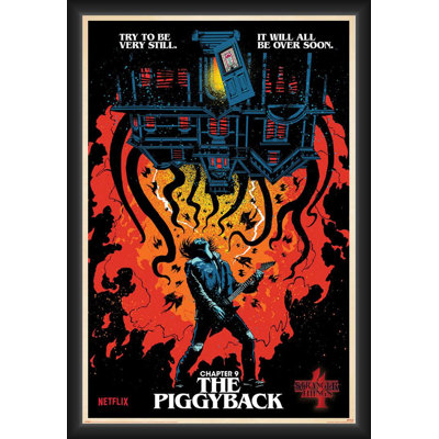«ACHETER DES ARTS POUR MOINS» sous licence officielle «Stranger Things» - affiche d'art encadrée - 24 x 36 po - cadre en bois d'ingénierie robuste avec verre plexi - prêt à être accroché