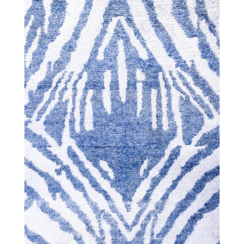 Overdyed One-of-a-Kind Rectangle 9'1" X 12'3" Hand Knotted Area Rug