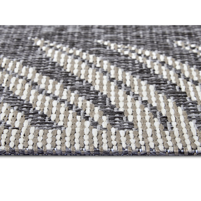 Paru Flatweave Grey/Cream Rug, Rectangle 190 x 290 cm