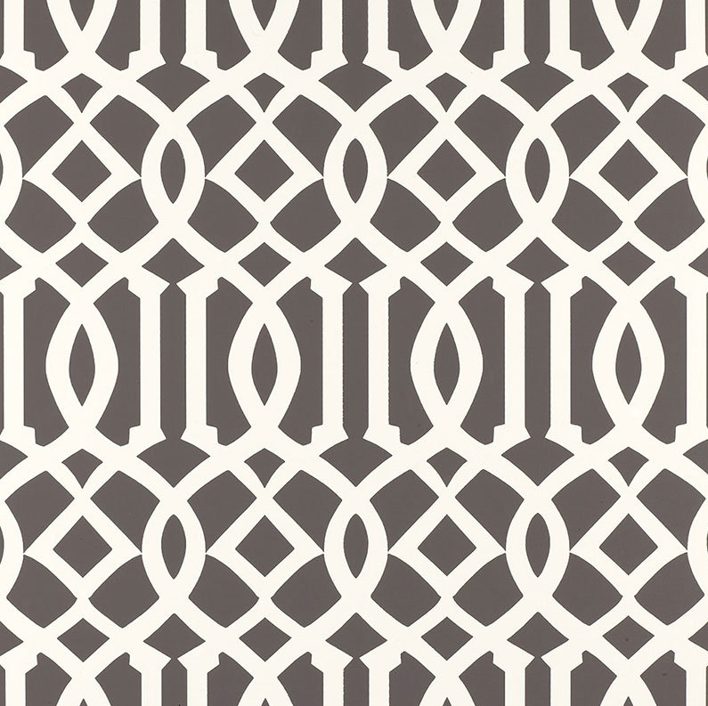 Imperial Trellis Wallpaper, Soft Aqua