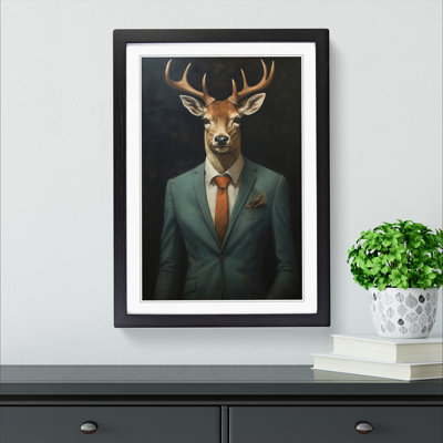 Deer In A Suit No.2 - Framed Print