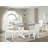 7-Piece Set Includes a Cement Rectangular Table and 6 White PU Leather Padded Chairs - Wire Brushed Linen White-1588395694-1588395693-1518373650