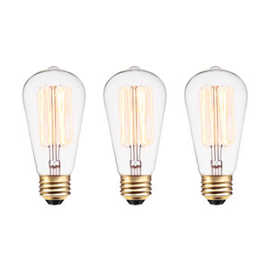  ( 6 pcs ) Lyle 60 Watt, ST19 Incandescent, Dimmable Light Bulb, Warm White (2200K) E26/Medium (Standard) Base