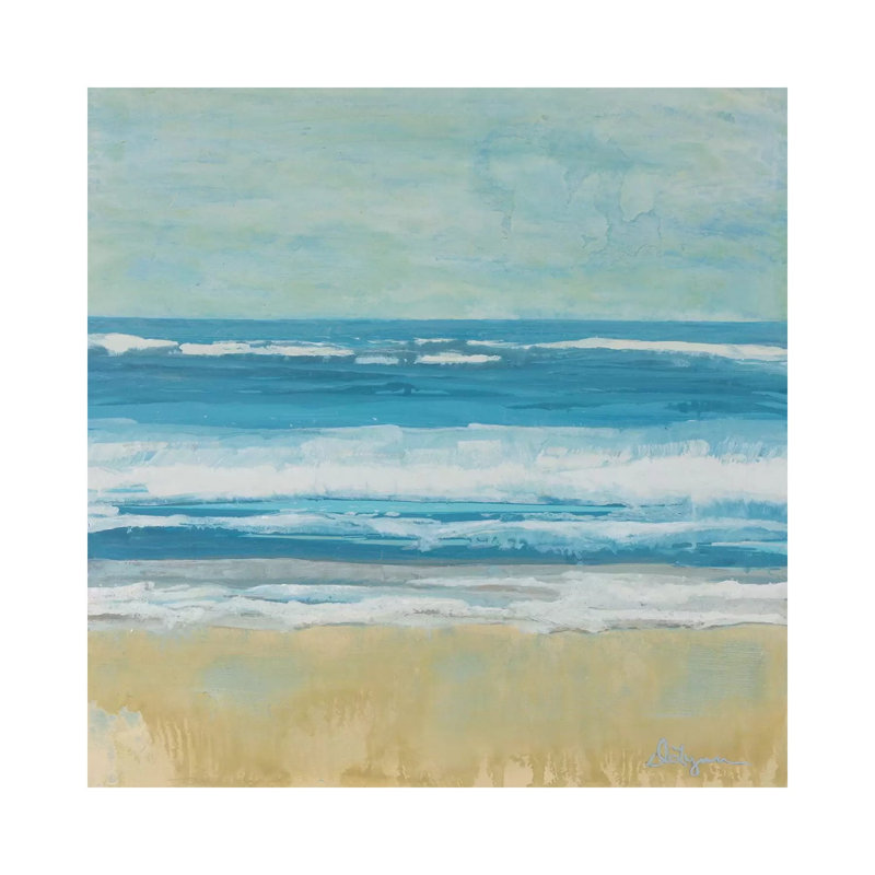Puddle Beach by Dlynn Roll - Wrapped Canvas Painting, 45.72 cm H x 45.72 cm W x 3.175 cm D