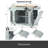 Fluted Kitchen Island With Trash Can Storage Cabinet, Power Outlet, Internal Storage Rack, Rolling Kitchen Islands On 5 Wheels With 3 Drawer, 3 Open Side Racks For 10 Gallon Garbage Bin-1209354243