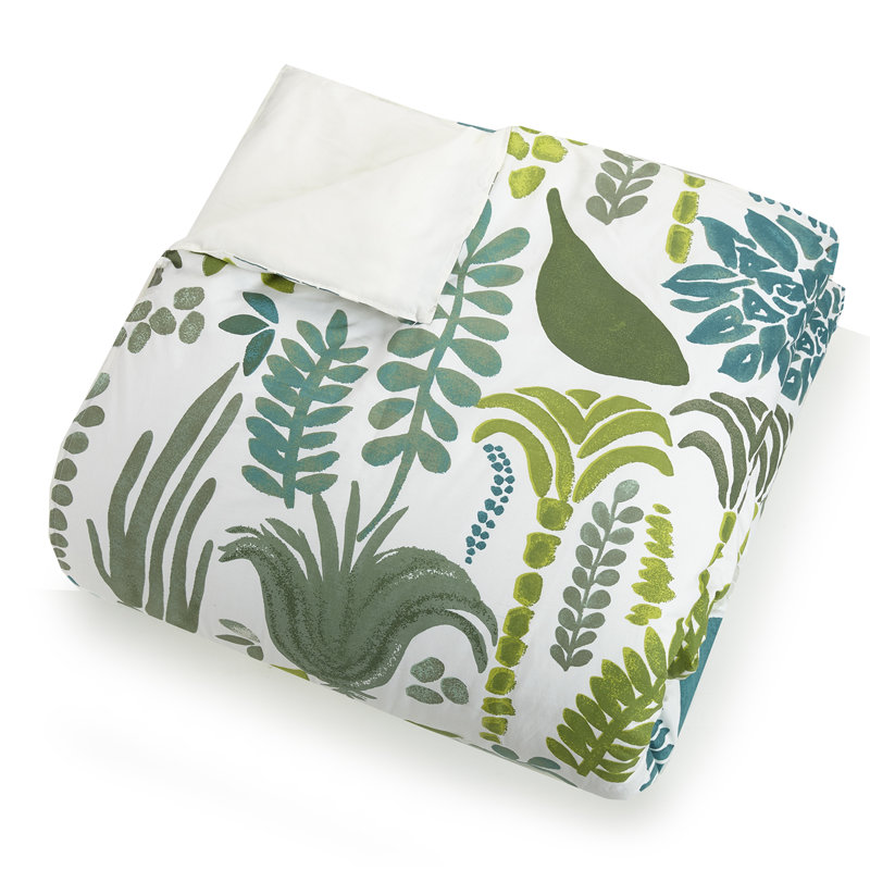 Jardin Green Botanical Cotton 3-Piece King Duvet Set