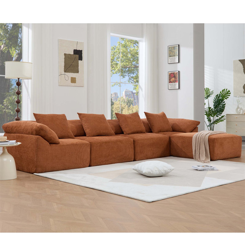 Canapé modulaire polyvalent et confortable avec canapé-lit convertible, revêtement de haute qualité et coussins pour un espace de vie confortable
