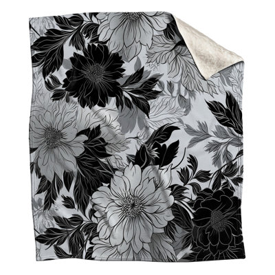 Couvertures monochromes à motif floral