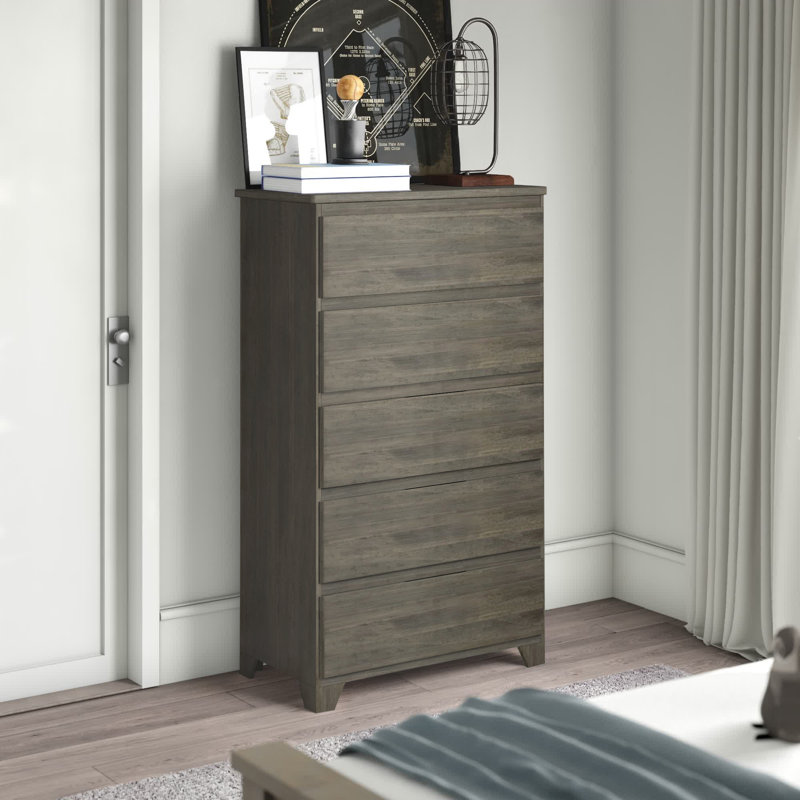 Raya 5 - Drawer Kids Dresser, Driftwood