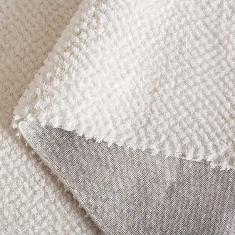 Tapis de couleur unie à poils longs Mukilteo Penelope Performance, Carré 6 pi 7 po