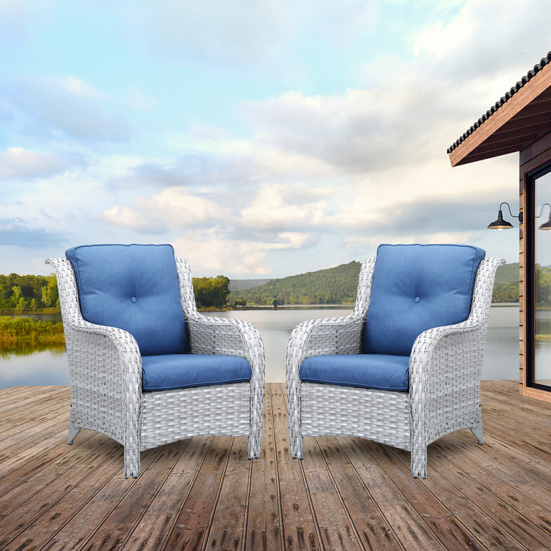 Bonia Patio Chair with Cushions, Navy Blue