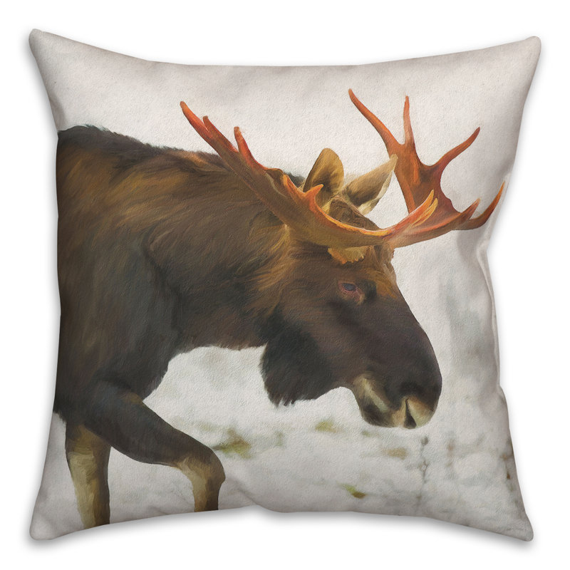 Coussin Moose In Snow, H 18 po x l 18 po x P 1,5 po