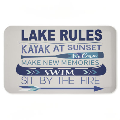 Tapis de sol anti-fatigue imprimé Lake Time Traditions, par Louise Allen Designs, 30 po x 18 po