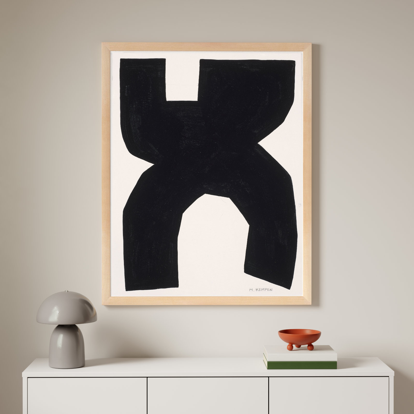 Module On White 1 by Michael Kempen, Brown, 50" H x 40" W x 1.25" D