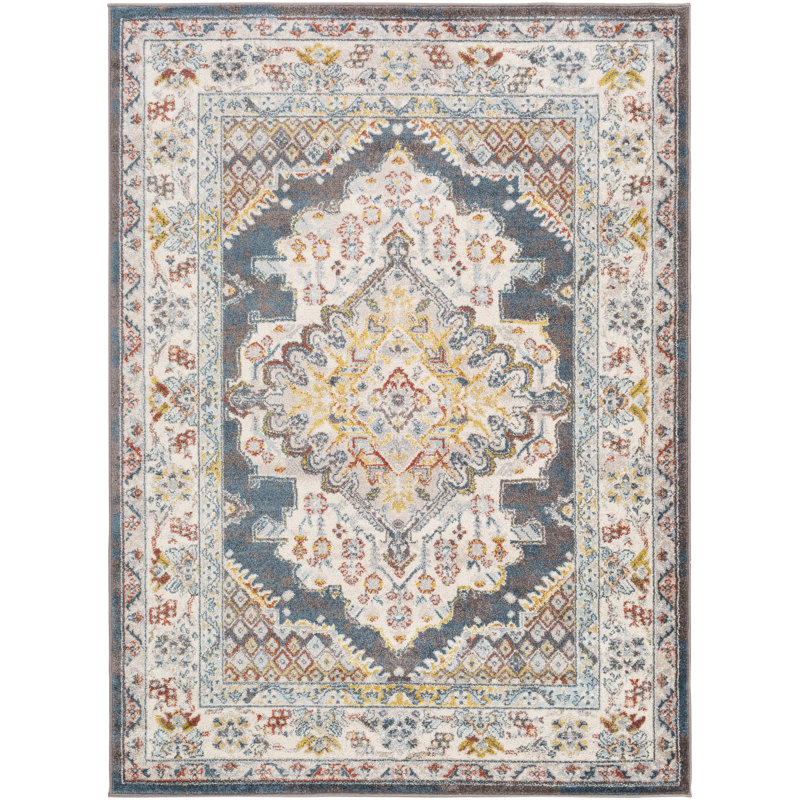 Tapis jaune vif tissé au métier mécanique Flatiron, Rectangle 5 pi 3 po x 7 pi 3 po