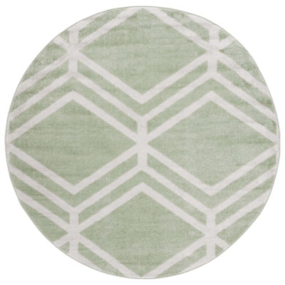 Tapis géométrique de couleur sauge / ivoire Arrietty