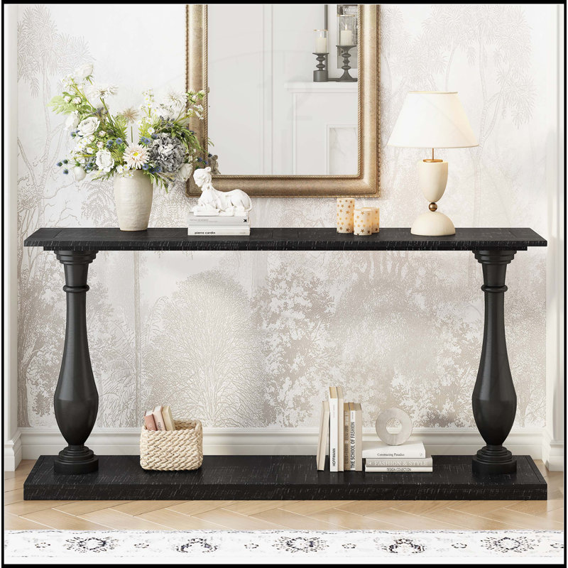 Luxueuse table de canapé rétro avec des matériaux exquis et une utilisation polyvalente pour diverses pièces, Noir