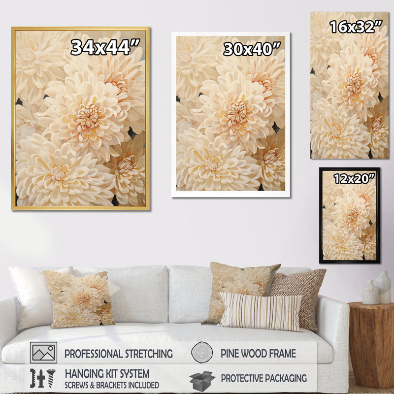 Minimalisme mamans en couleur beige et discrète II sur toile, H 44 po x l 34 po x P 1,5 po, Cadre doré simple