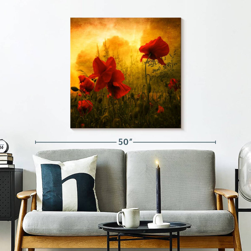 Harnek Red Poppies At Sunset
