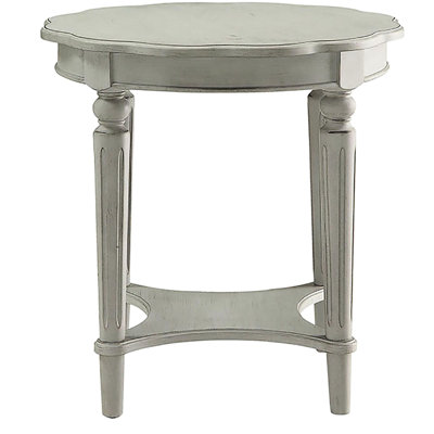 Table de bout élégante avec finition ardoise antique et armoire ronde