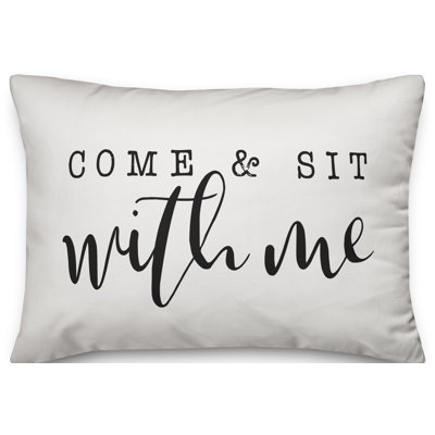  Housse et insert de coussin rectangulaire d'extérieur «Come and Sit with Me»