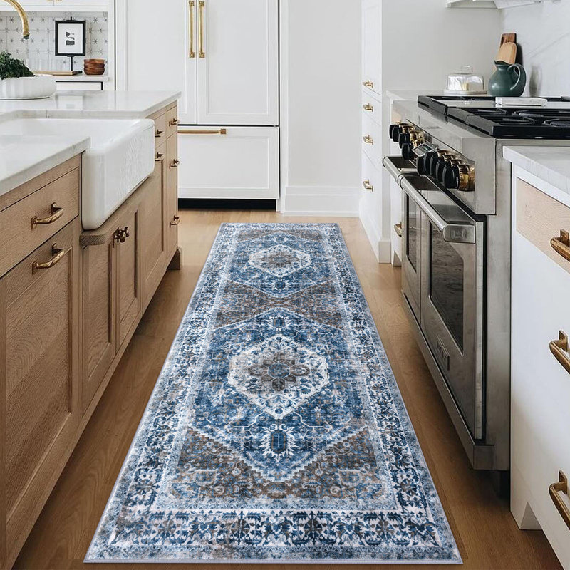 Jodhveer Area Rug Washable Rug Non-Slip Backing Indoor Rugs, Runner 2'7" x 8'