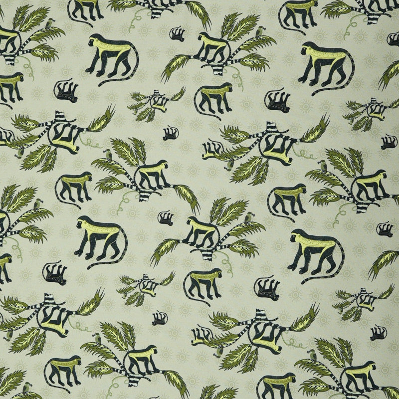 Monkey Palm Heavyweight Linen Fabric, Savannah