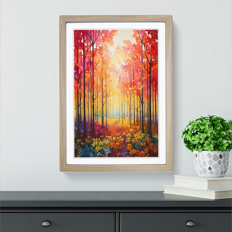 Single Picture Frame Print on Wood, Oak Framed, 64cm H x 46cm W
