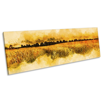 Sunset Abstract Landscape Panoramic - Wrapped Canvas Panoramic Print