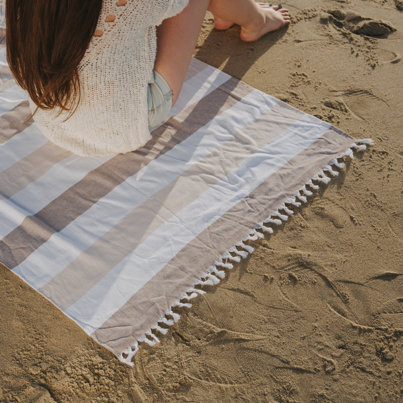 Serviette de bain Kapris Atalya Peshtemal, Brun / Beige