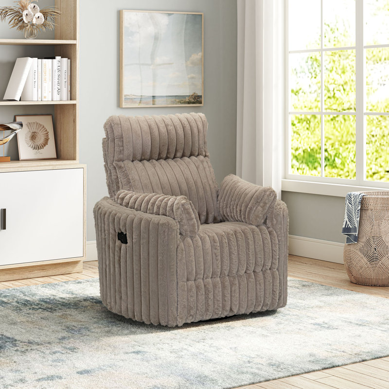Maureen Swivel Glider Recliner, Tan