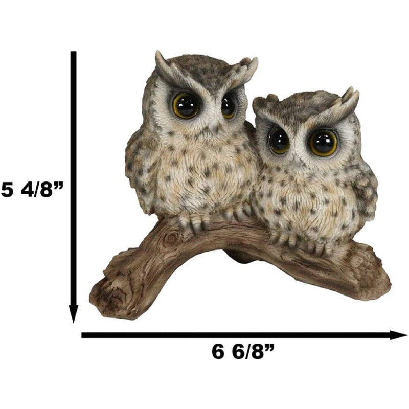 Statue de Desmon, forêt mystique, chouette cornue, couple d'oiseaux sur une branche d'arbre