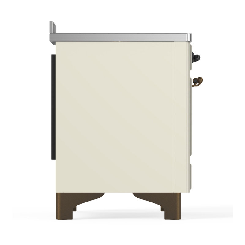 Majestic III Series 48 Inch Induction Range with 6 Induction Elements in Matte Graphite (Brass Trim), Antique White