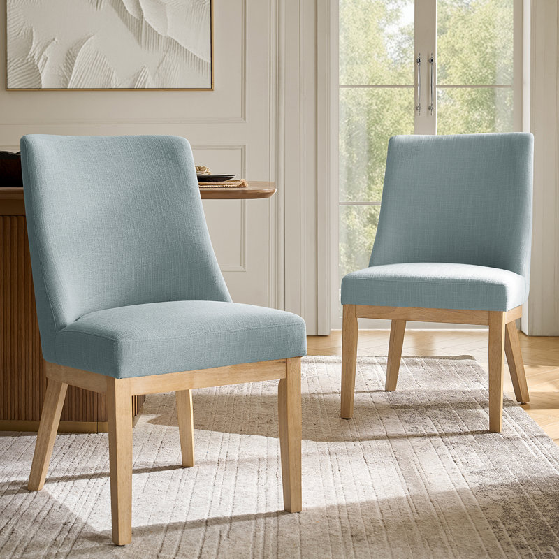 Hedda Farmhouse Solid Wood Dining Chair, Blue