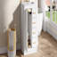 Meuble-lavabo 24 po avec lavabo intégré en céramique, meuble-lavabo simple avec 1 porte et 3 tiroirs pour salle de bain petite et moyenne, blanc-1054159417