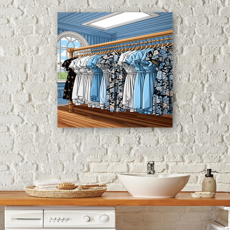 Blue Nouveau Laundry Couture - Art mural, H 20 po x l 12 po x P 1 po