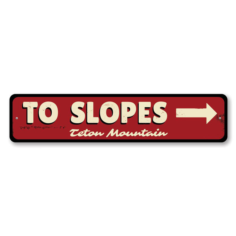 Enseigne en aluminium To To Slopes Arrow, H 4 po x l 18 po x P 0,04 po