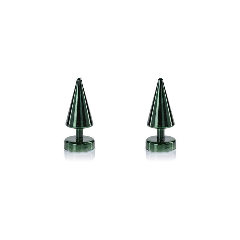 Sparkle Cone LED Trees, Set of 2, Green, 7" H x 3.25" W x 3.25" D