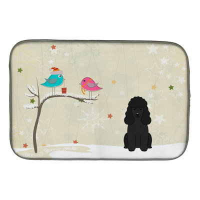 Tapis de noël entre amis caniche