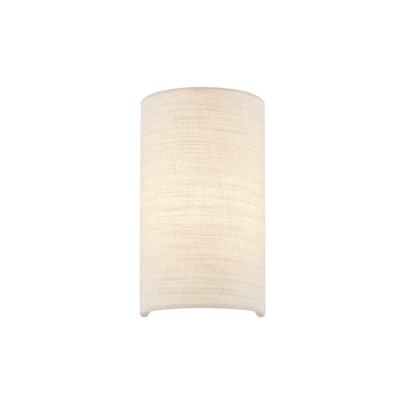 Textile - Petite applique murale cylindrique ADA - Abat-jour en tissu de lin, Crème, H 10 po x l 5,5 po