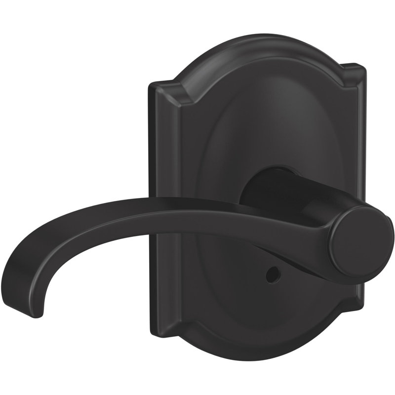 Whitney Hall-Closet and Bed-Bath Lever with Camelot Trim, Matte Black