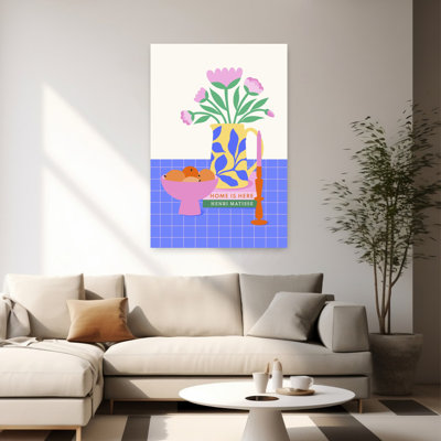 Contemporary Art Colorful Contemporary Flower Wall Art by Artprink - Wrapped Canvas Print
