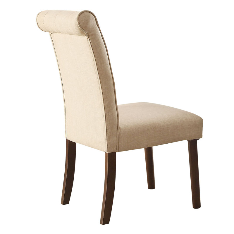 Chaise d'appoint rembourrée Eldridge en beige / noyer (ensemble de 2)